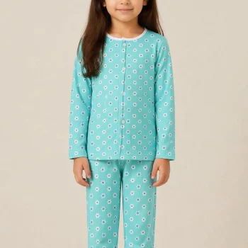 Kids Night Suit - Aqua Blossom
